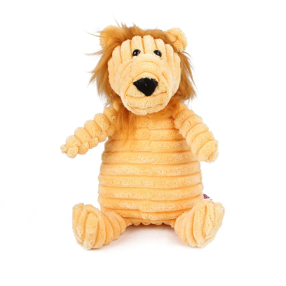 Dog Molar Chew Toy — Plush Animal Squeaky Toy for Teeth Cleaning