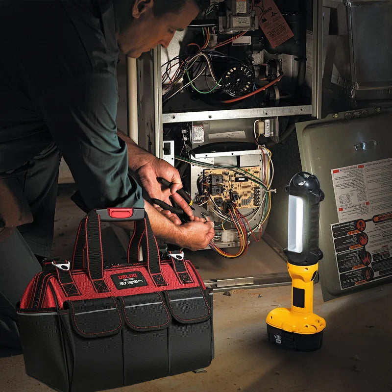 DELIXI ELECTRIC Waterproof Tool Bag | 14-Pocket Multifunctional Storage | 4 Sizes