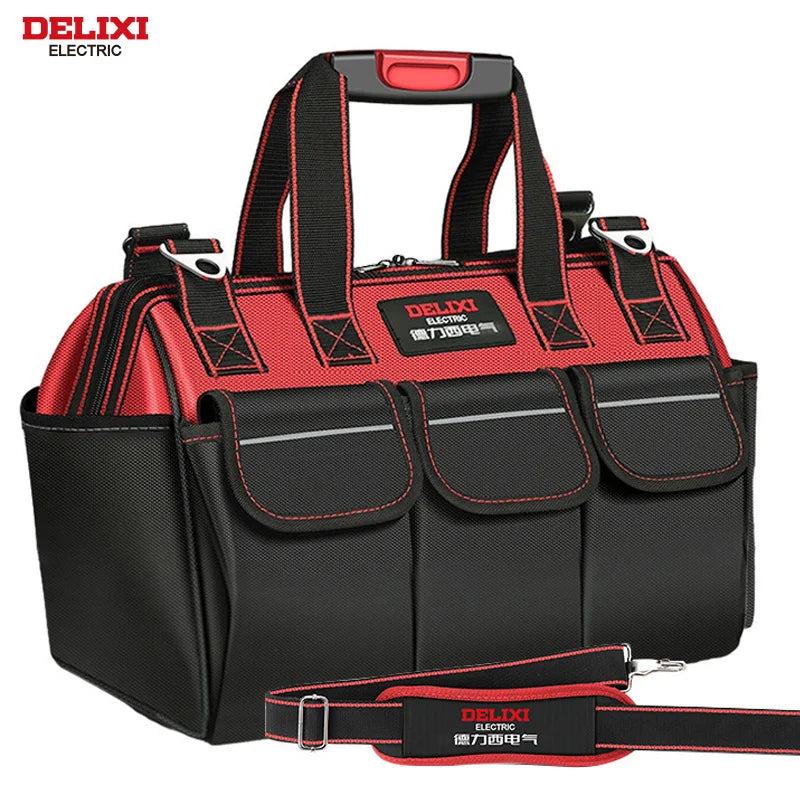 DELIXI ELECTRIC Waterproof Tool Bag | 14-Pocket Multifunctional Storage | 4 Sizes