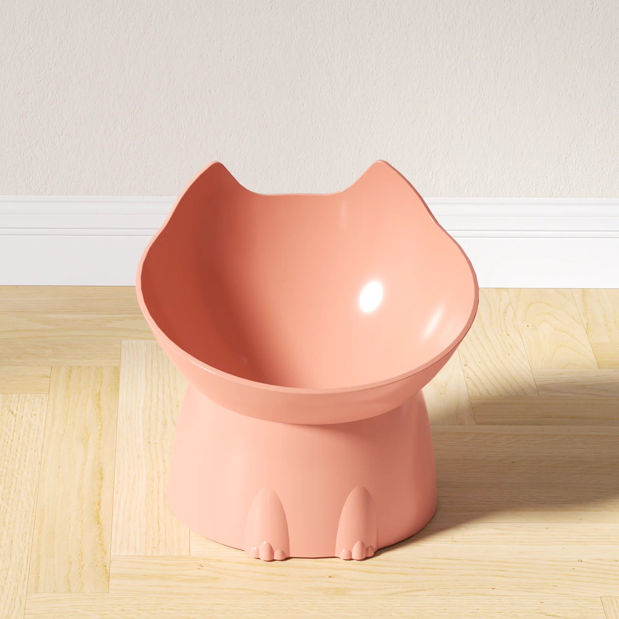 WhiskerWare Elevated Cat Bowl – Anti-Tip Raised Feeding Dish with Tilted Edge