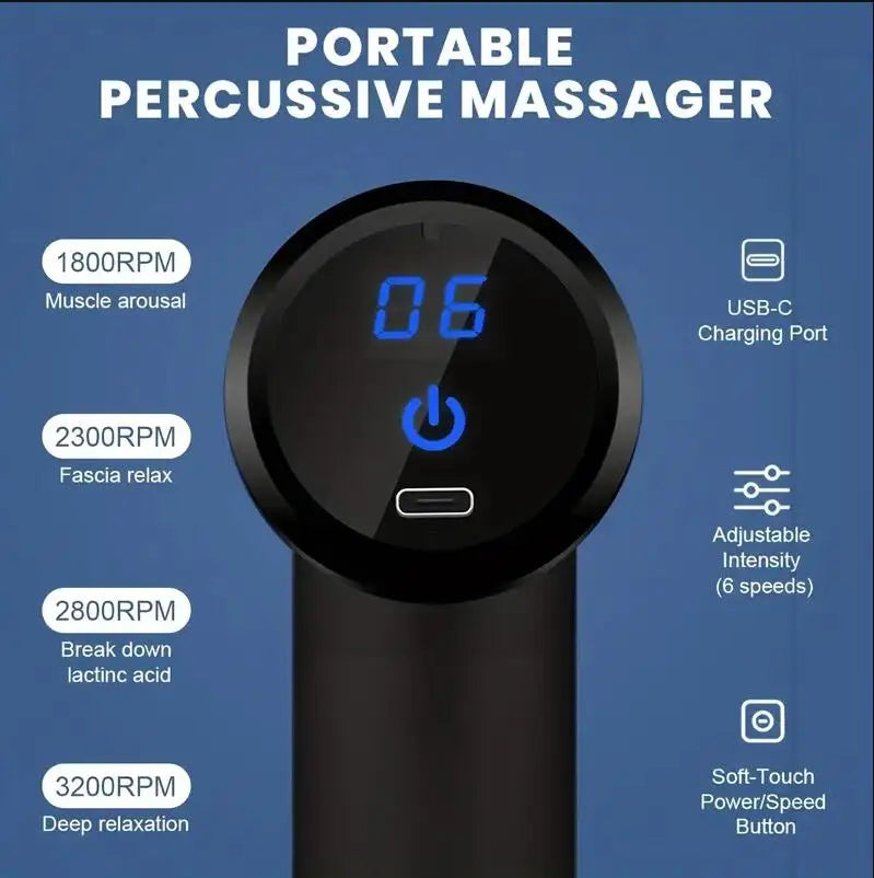 Mini Muscle Massage Gun – Portable Handheld Percussion Massager