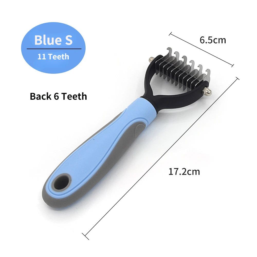 Professional Pet Deshedding Brush – Dog & Cat Hair Remover with Dematting Comb