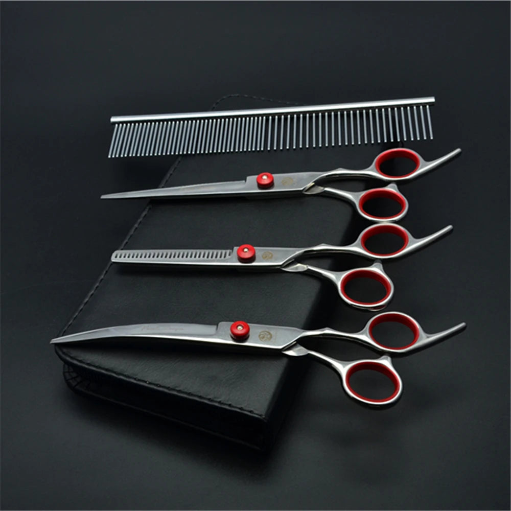 Professional Dog Grooming Scissors Set | Purple Dragon Stainless Steel