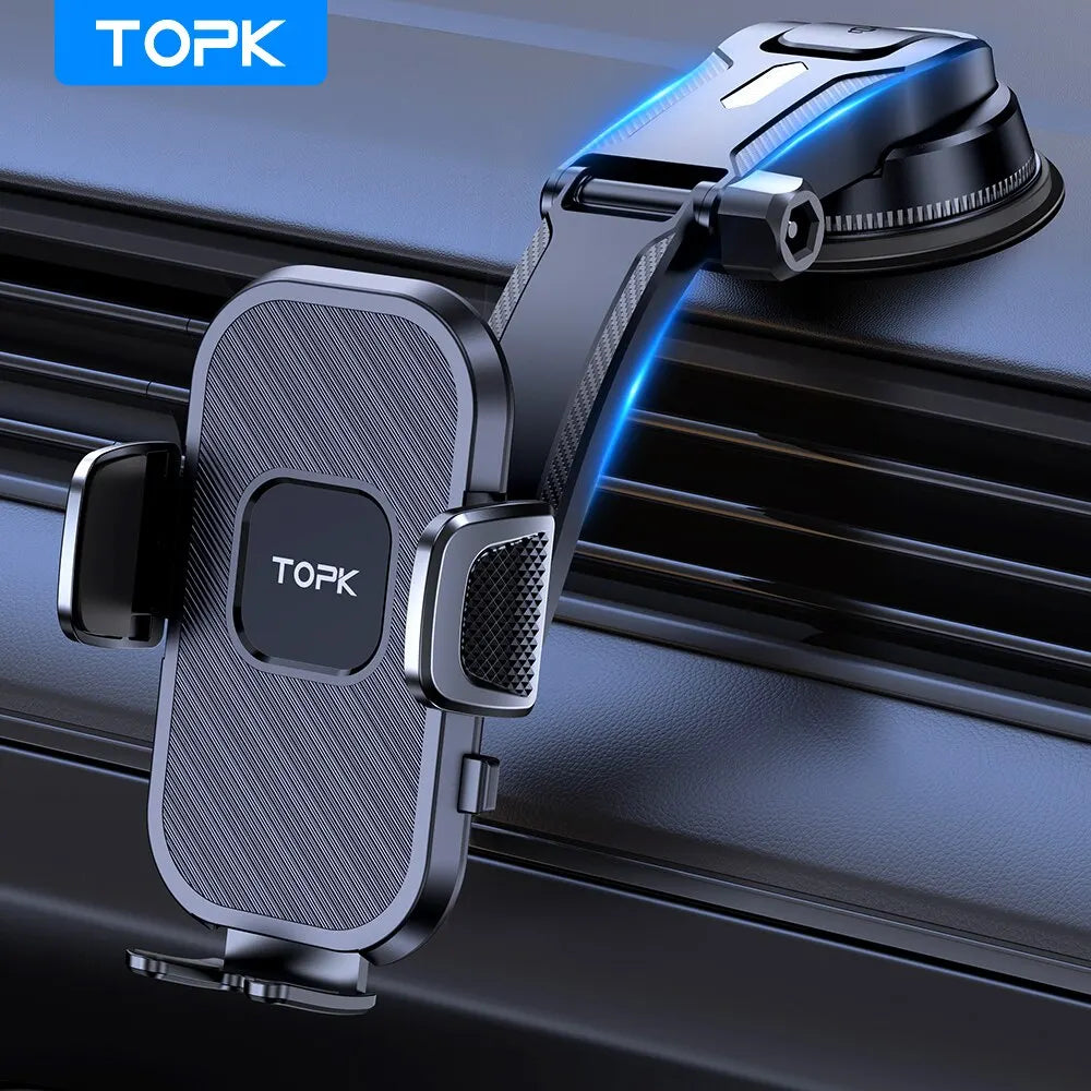 TOPK Car Phone Holder – Universal Mount for Air Vent, Dashboard & Windshield