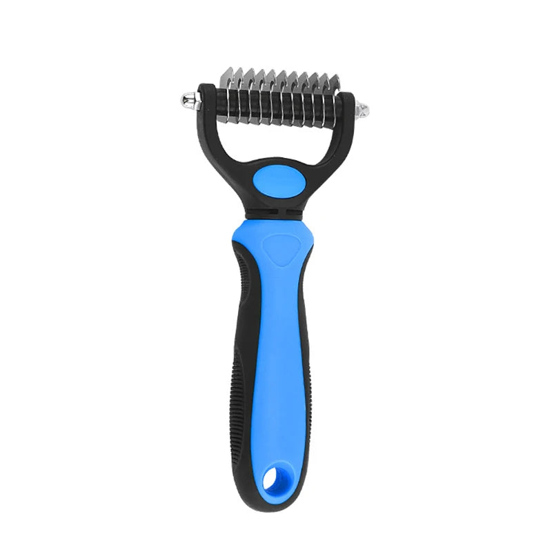 Professional Pet Deshedding Brush – Dog & Cat Hair Remover with Dematting Comb