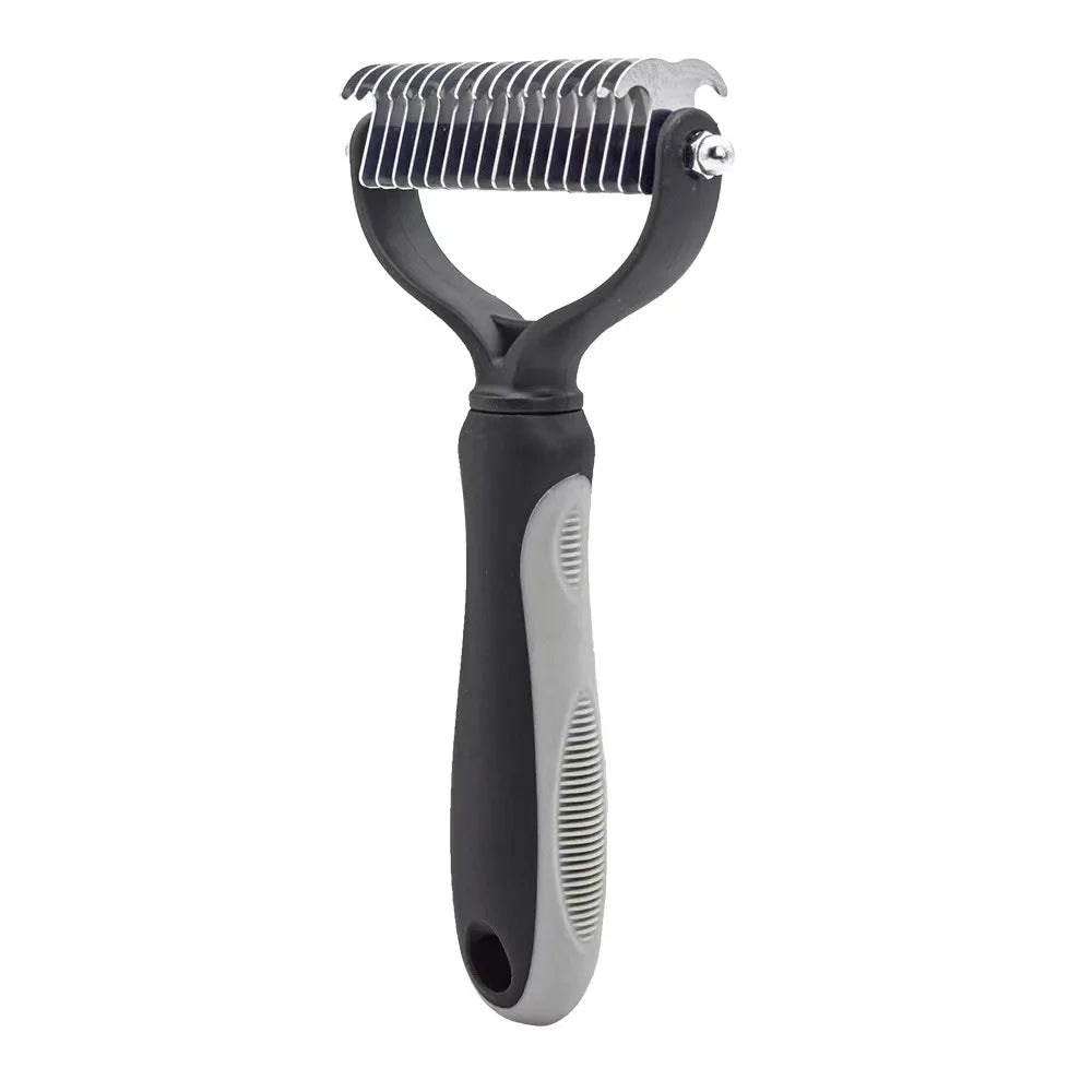 Professional Pet Deshedding Brush – Dog & Cat Hair Remover with Dematting Comb