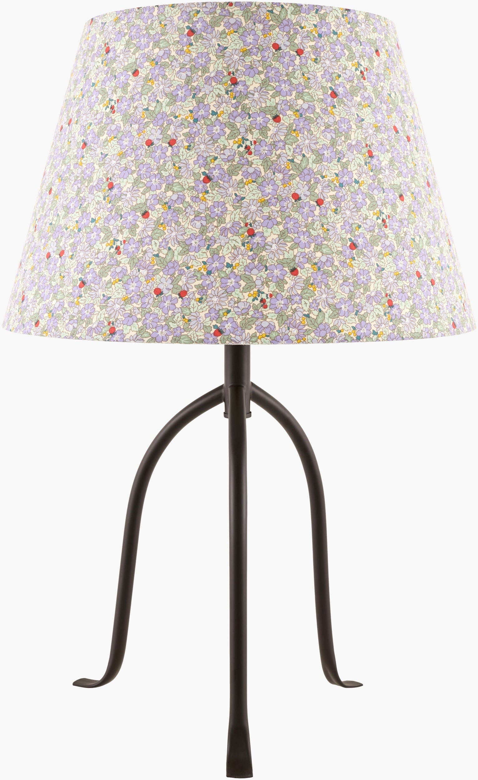 Purple Traditional Table Lamp with linen details for bedside or console tables