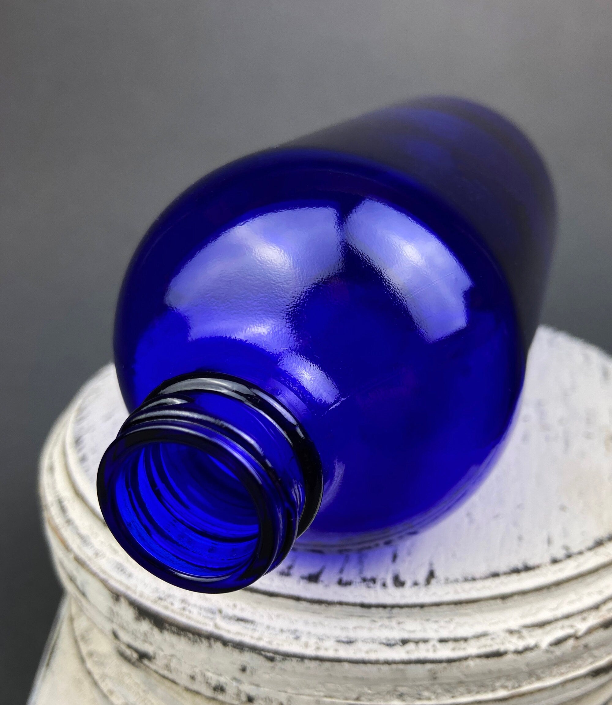 Vintage Cobalt Blue Glass Apothecary Bottles with Stoppers