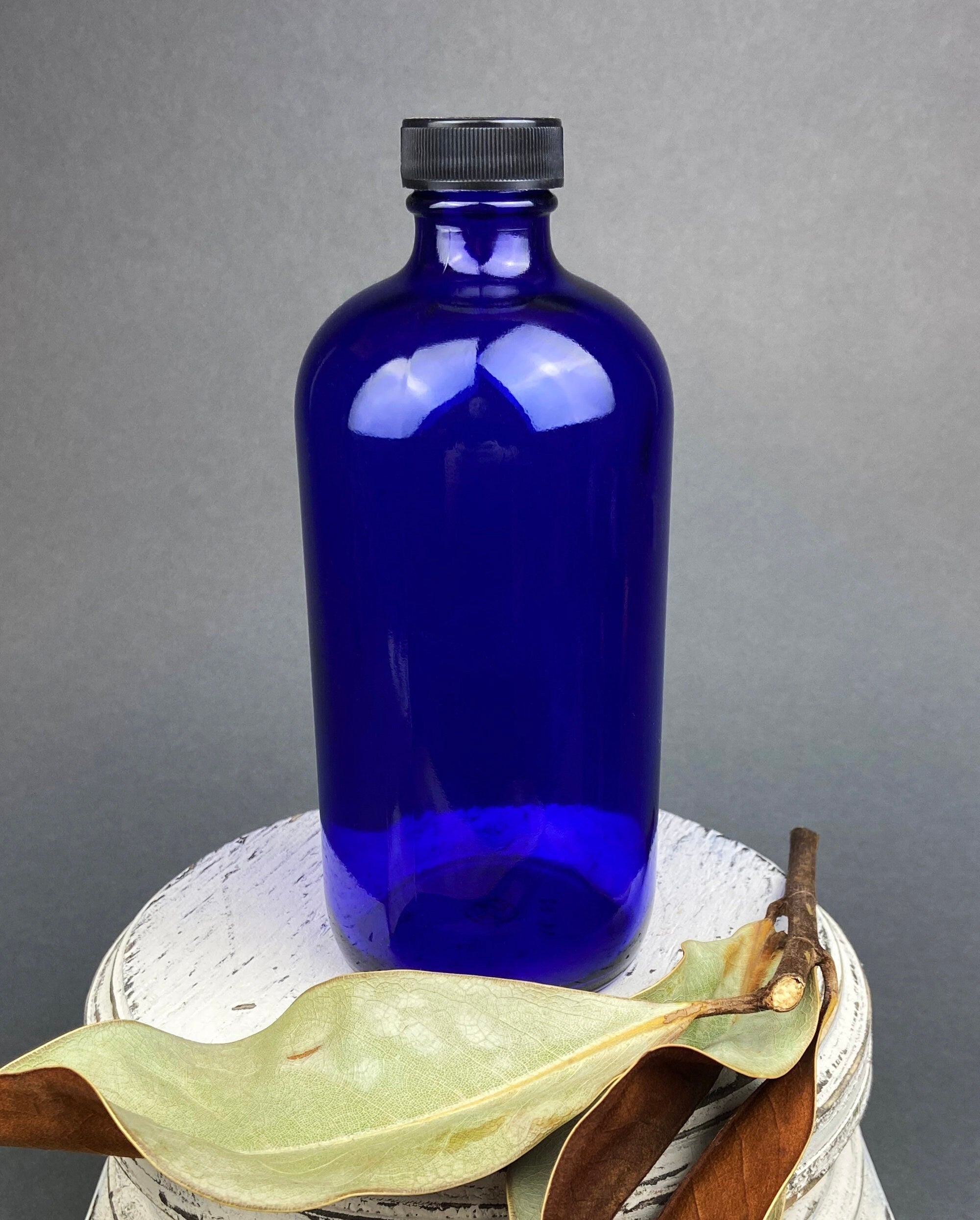 Vintage Cobalt Blue Glass Apothecary Bottles with Stoppers
