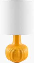 Lemon Yellow Coastal Table Lamp with linen details for bedside or console tables
