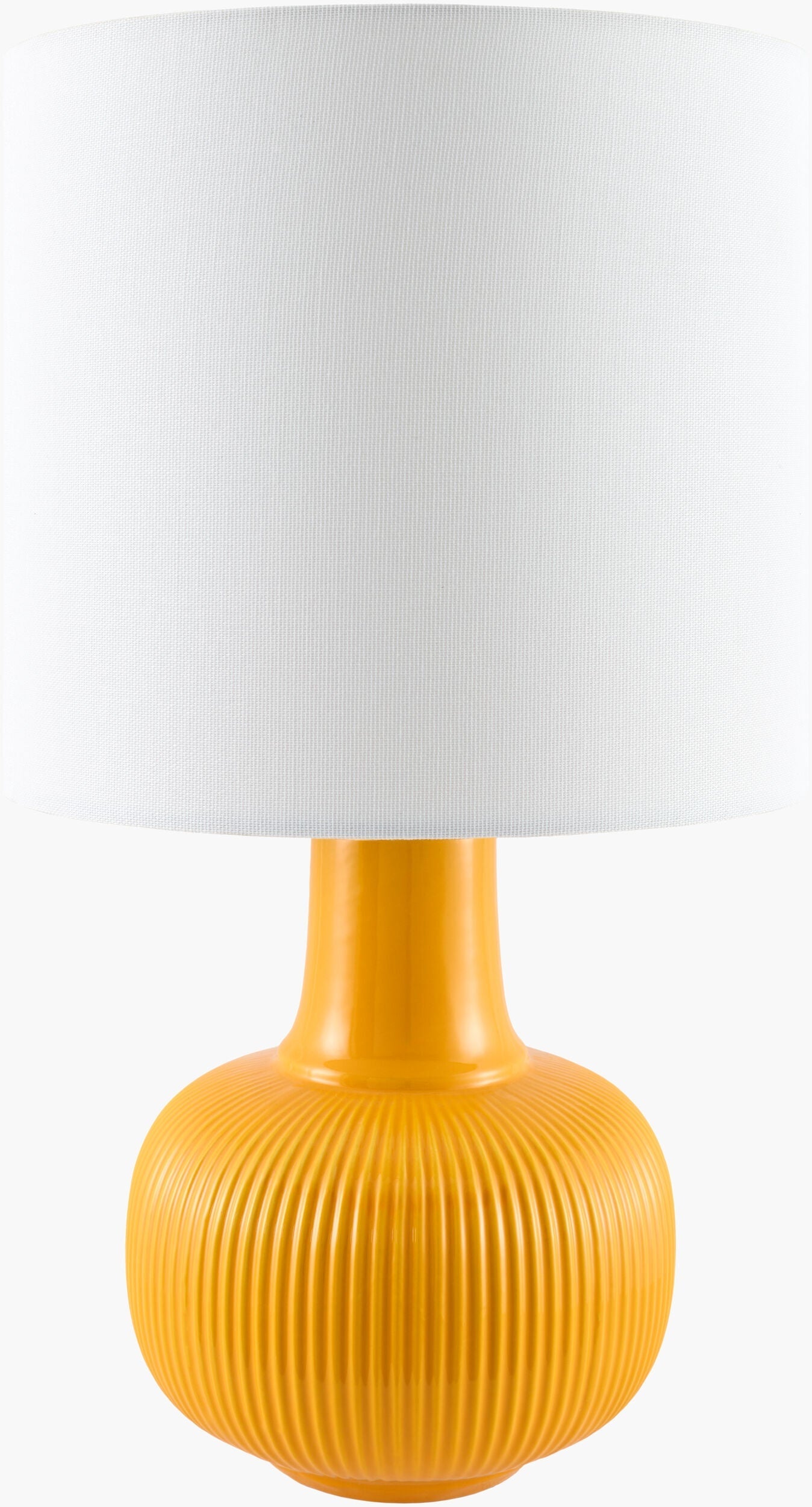 Lemon Yellow Coastal Table Lamp with linen details for bedside or console tables